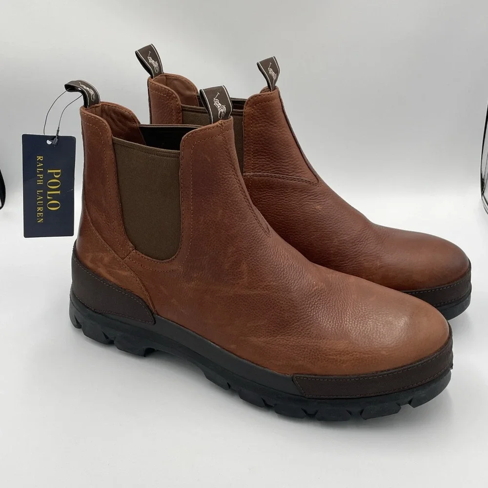 Polo Ralph Lauren Oslo Chelsea Chukka Ranger Leather Boots Brown‎ Men's Size 13