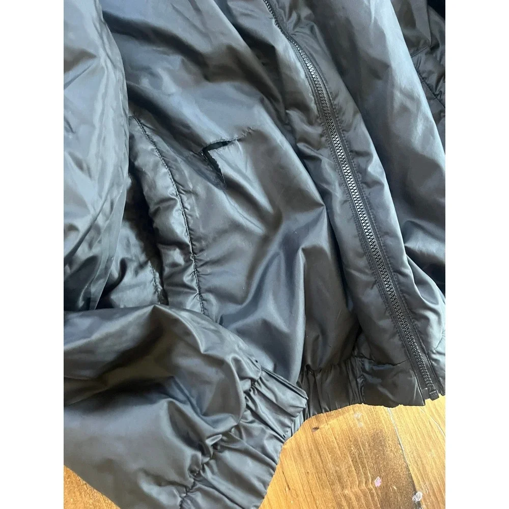 Adidas Mens Black 3-Stripe Full Zip Windbreaker Jacket Large Mock Neck Athletic