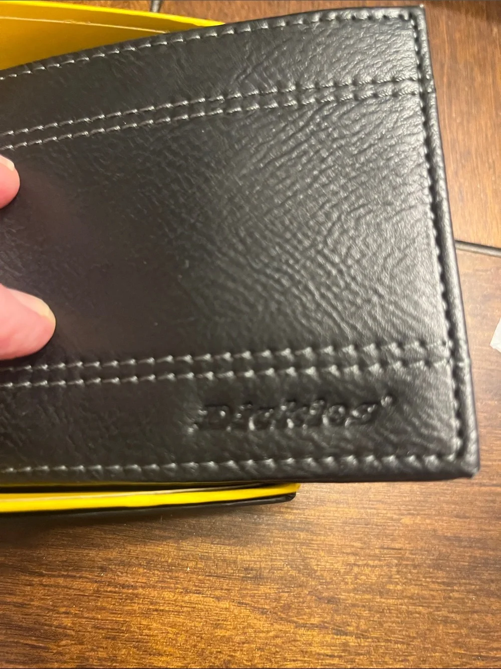 Dickies Black Men's Bifold Wallet with Contrast Stitching
