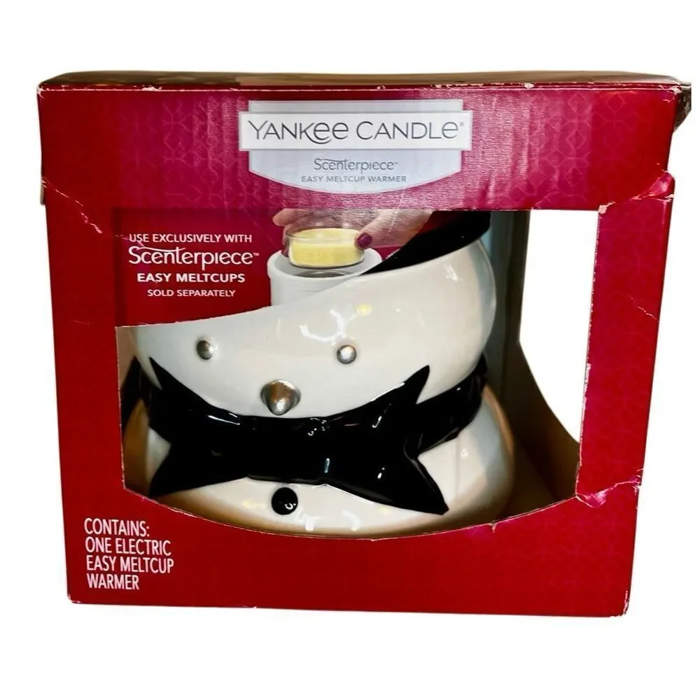 Yankee Candle Black Tie Snowman Scenterpiece Easy Meltcup Plug In Warmer New
