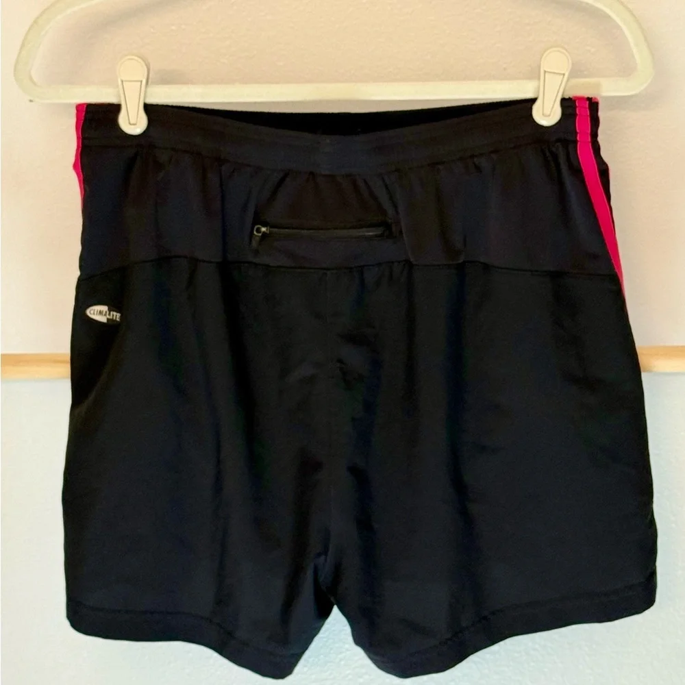 ADIDAS Women’s Climalite Running‎ Shorts Black w/Pink Stripes Size M