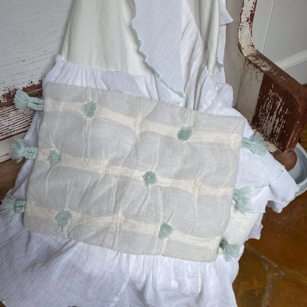 Anthropologie Ruffled White Toddler Duvet
