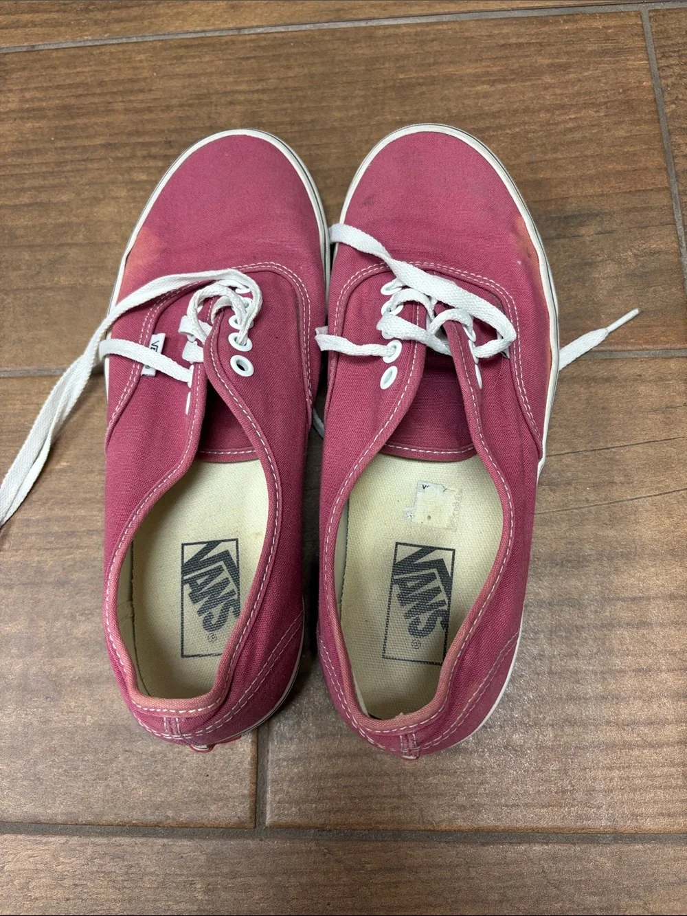 Vans Low-Top Canvas Sneakers in Wine with White Trim