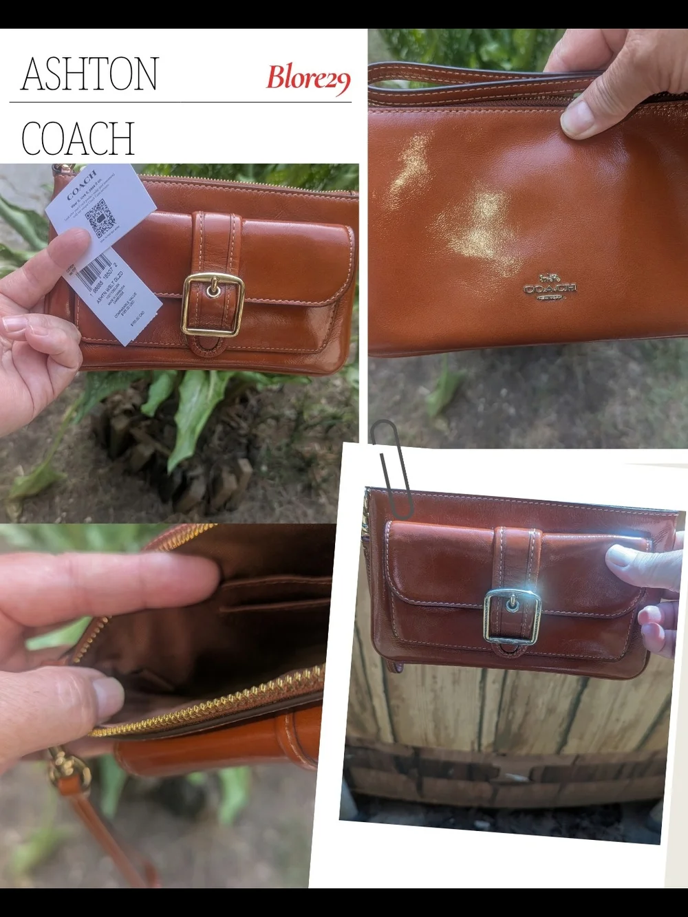 NWT Coach Ashton Wristlet CDY04 glazed leather/Im/Cinnamon
