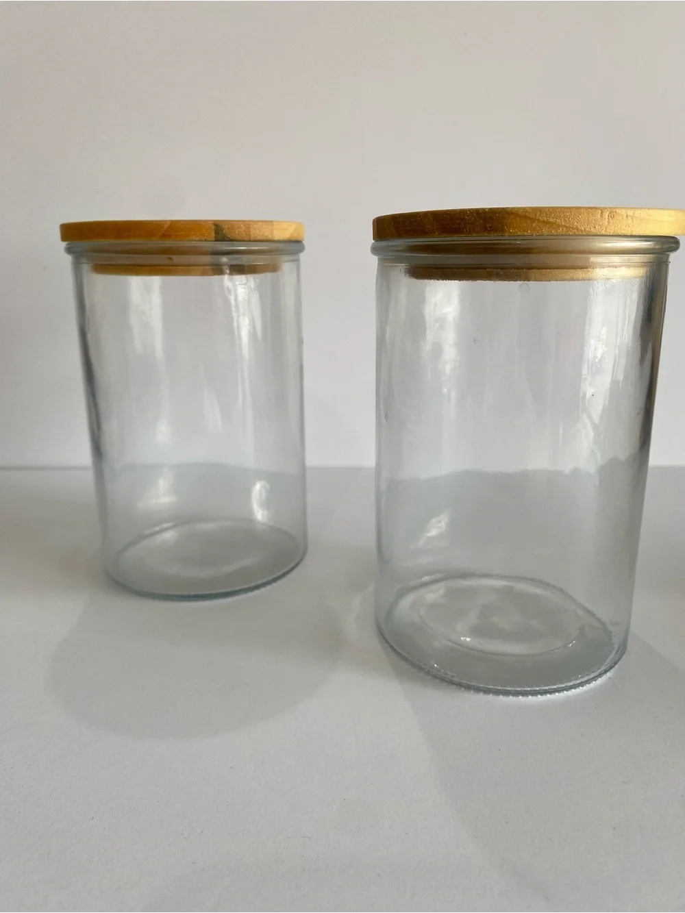 Glass Storage Jars with Gold Lids - Set of 2