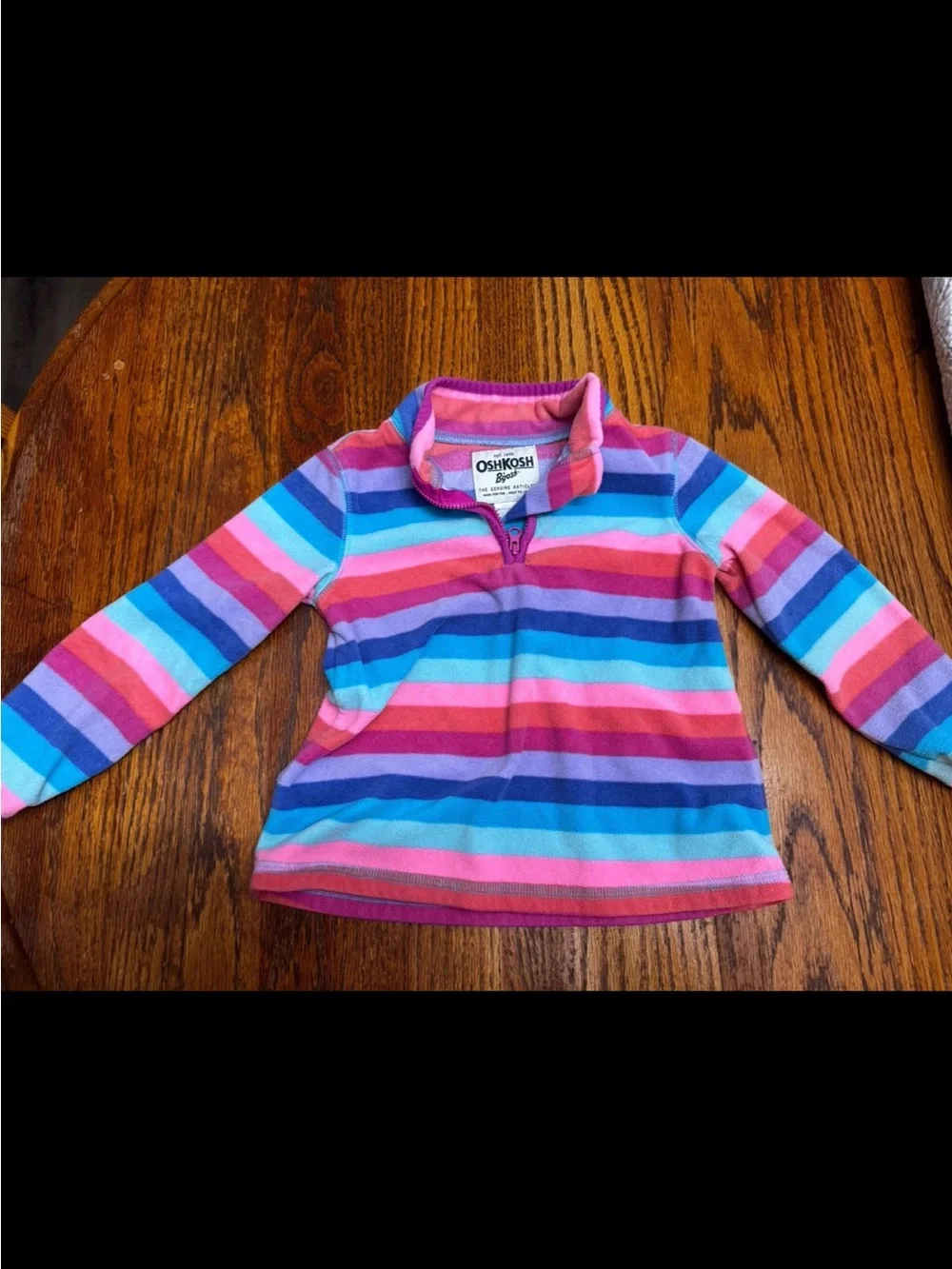 OshKosh B'gosh Pink, Blue & Purple Striped Quarter-Zip Pullover