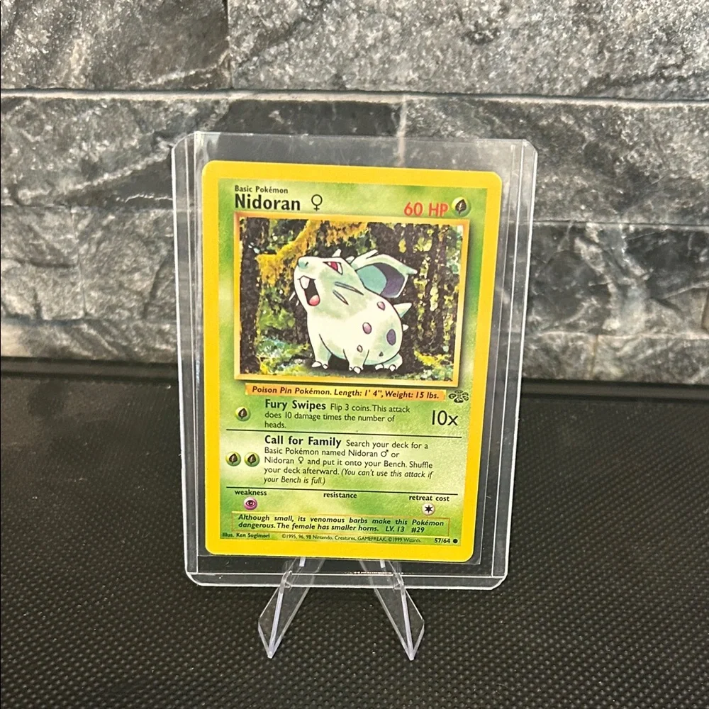 Pokemon 57/64 Nidoran‎ 1999 Vintage Card from the Jungle Set. Mint/ Near Mint