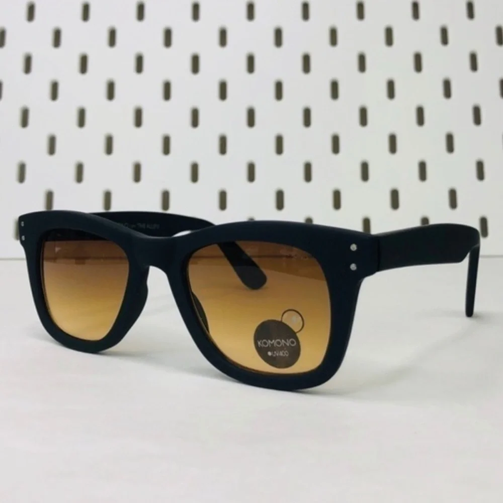 Komono Sunglasses Matte Black - Brown Gradient Lenses | Unisex Allen Rubber