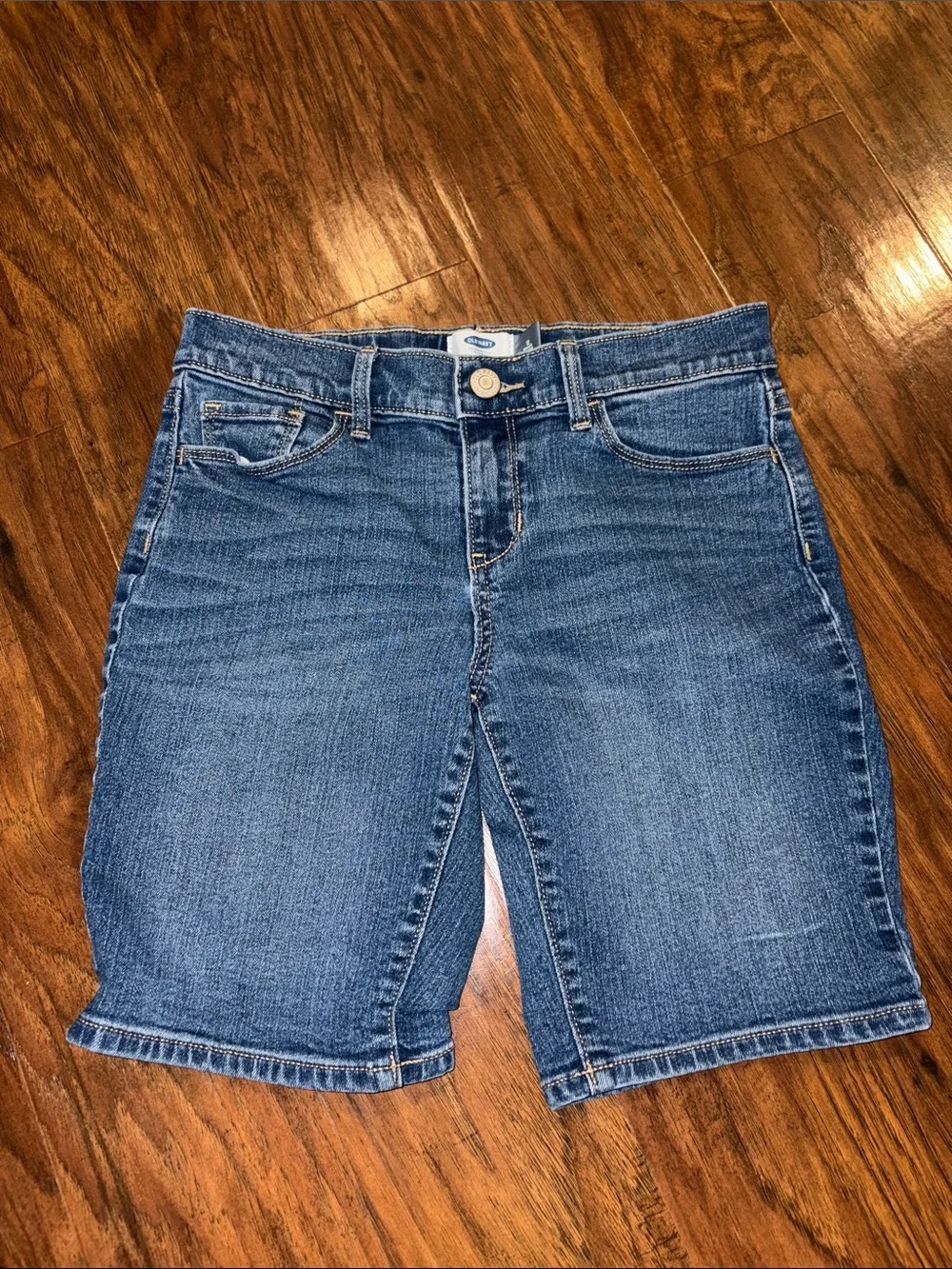 Old Navy Blue Bermuda Denim Kids Shorts Size 12
