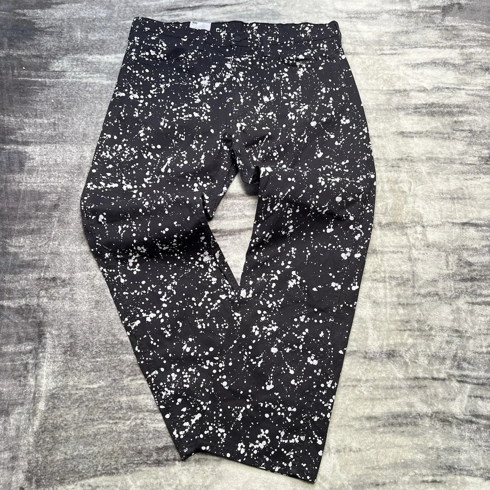NWT Levi's Men's 569 Loose Straight Fit Line 8 Twill Pant Black Paint 38x32