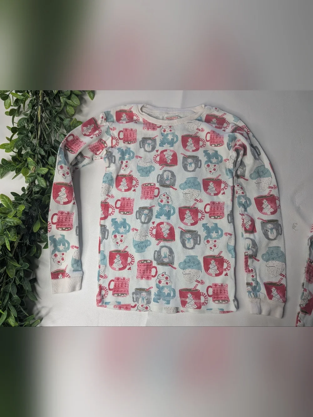 Burts Bee Organic Cotton Christmas Hot Cocoa Pajama Set Size 8