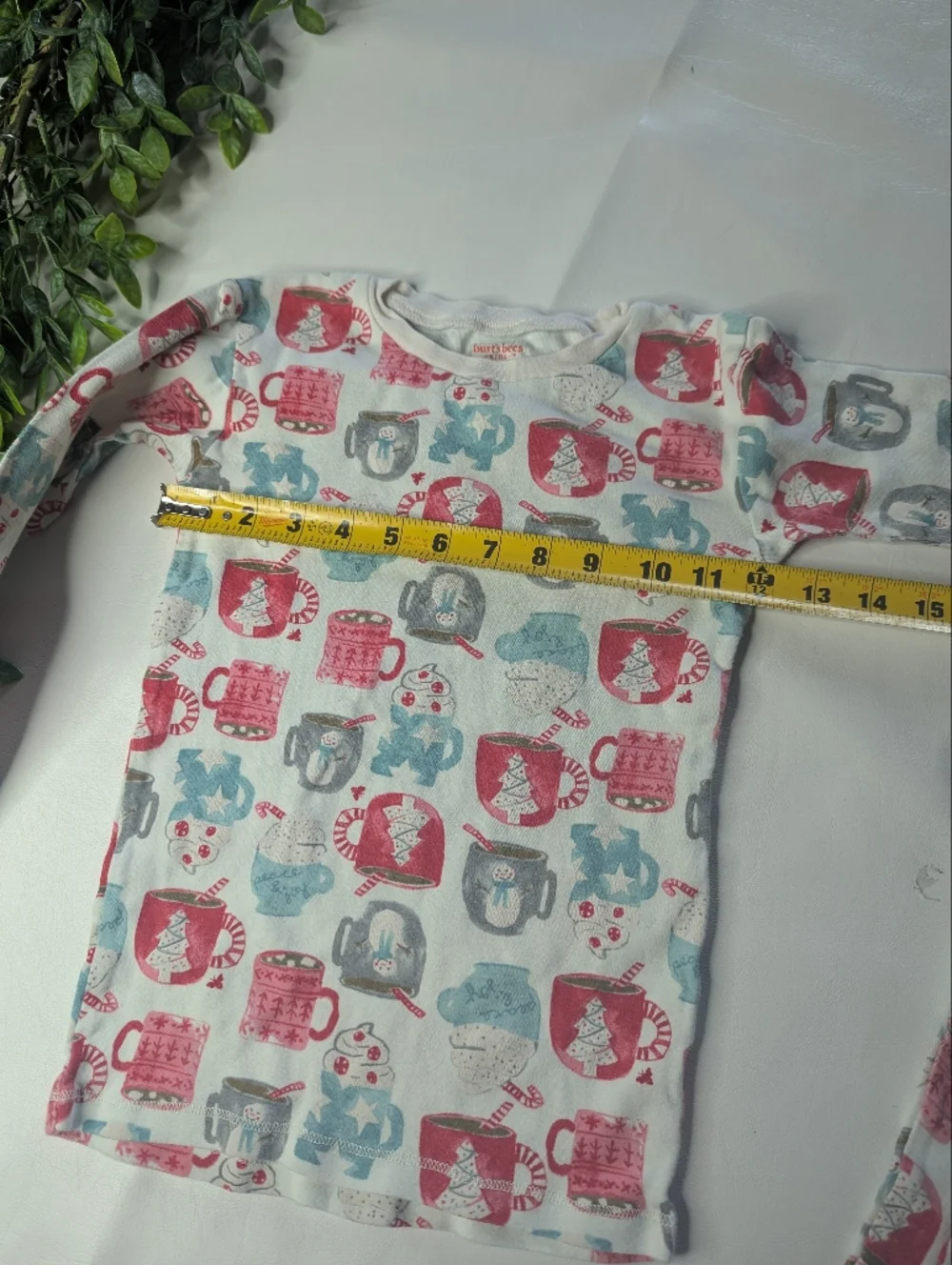 Burts Bee Organic Cotton Christmas Hot Cocoa Pajama Set Size 8