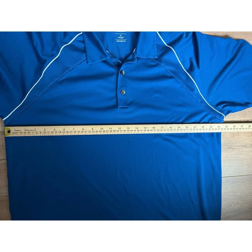 Adidas Golf ClimaCool Polo Shirt Mens XL Blue‎ Short Sleeve 3-Stripe