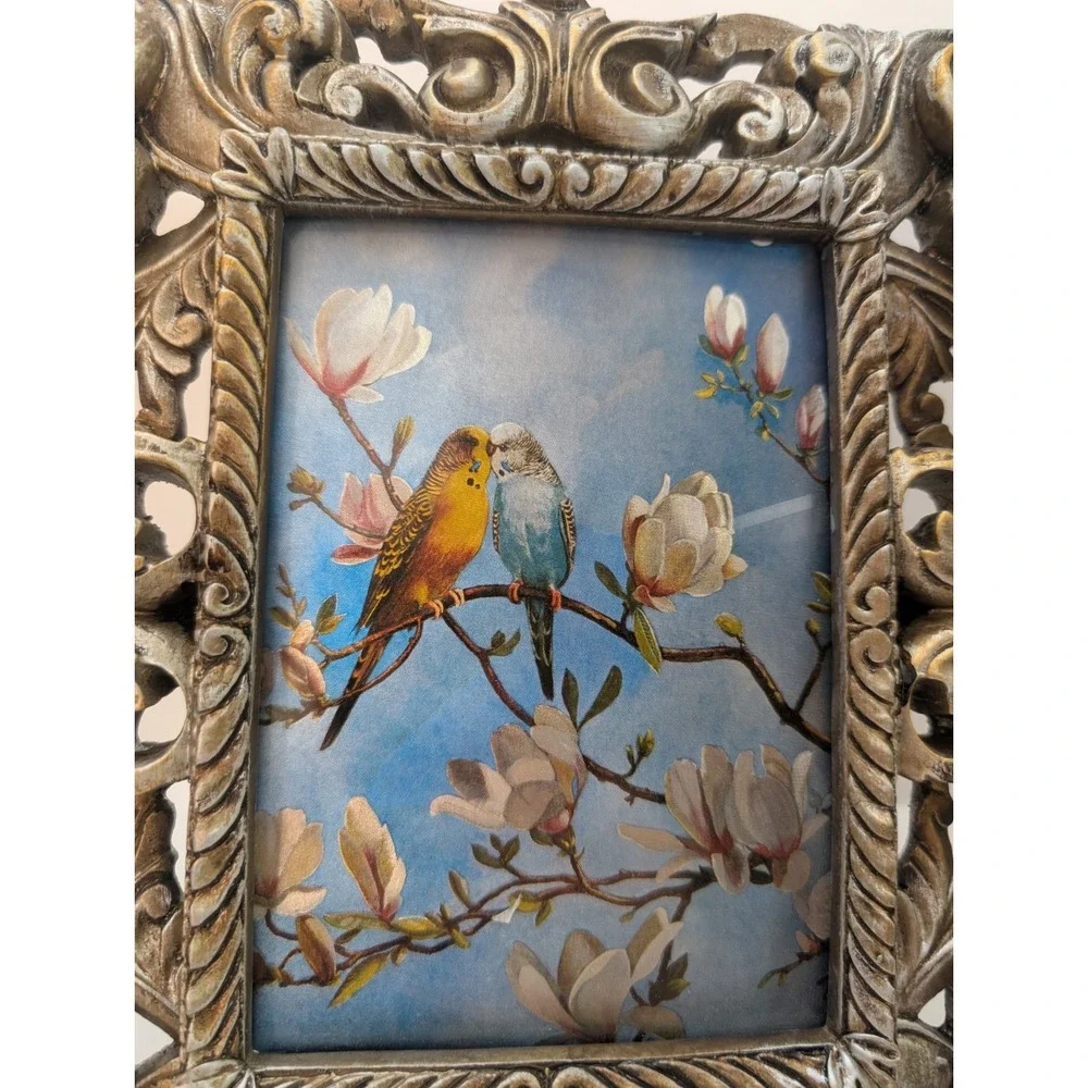 Belle Maison Champagne Rococo Frame 5x7 Easel Back Vintage Dufex‎ Print England
