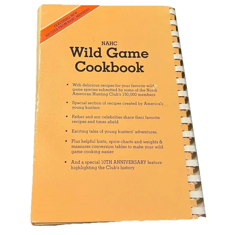 1978-88‎ Wild Game North American Cookbook Hunting Club's Plastic Comb Binding