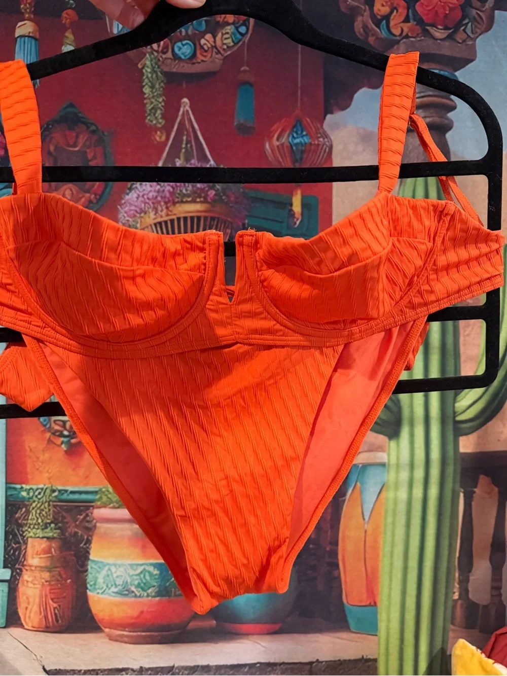 Monday Swimwear ribbed orange