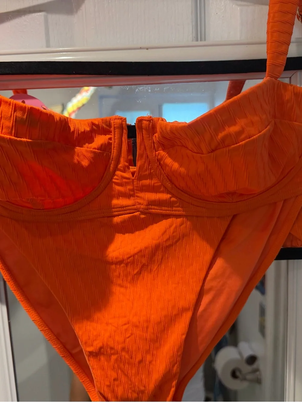 Monday Swimwear ribbed orange