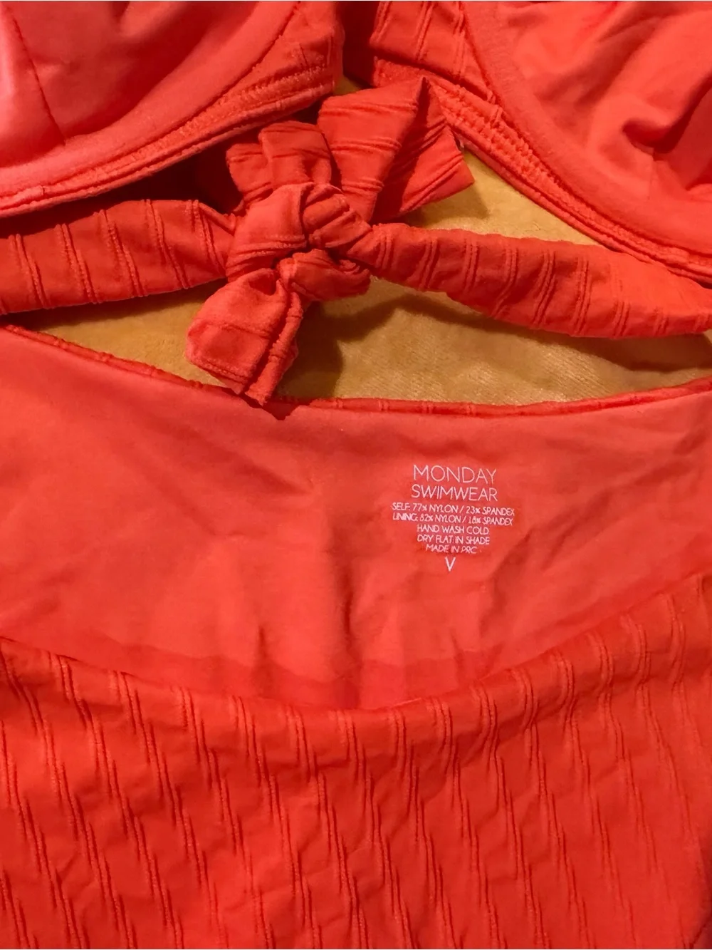 Monday Swimwear ribbed orange