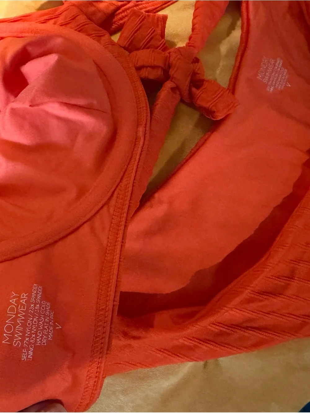 Monday Swimwear ribbed orange