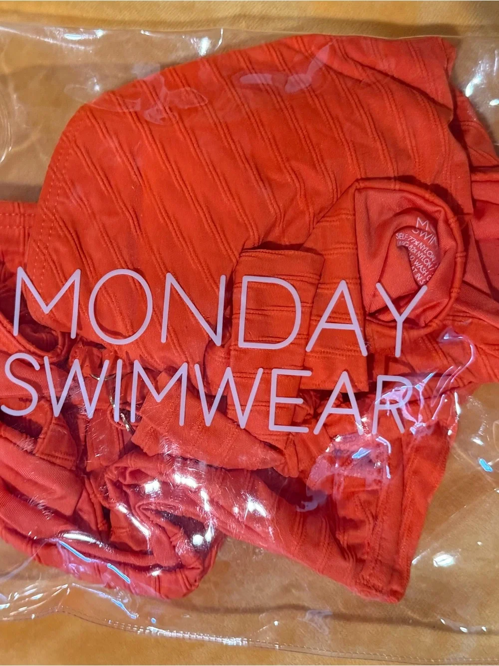 Monday Swimwear ribbed orange