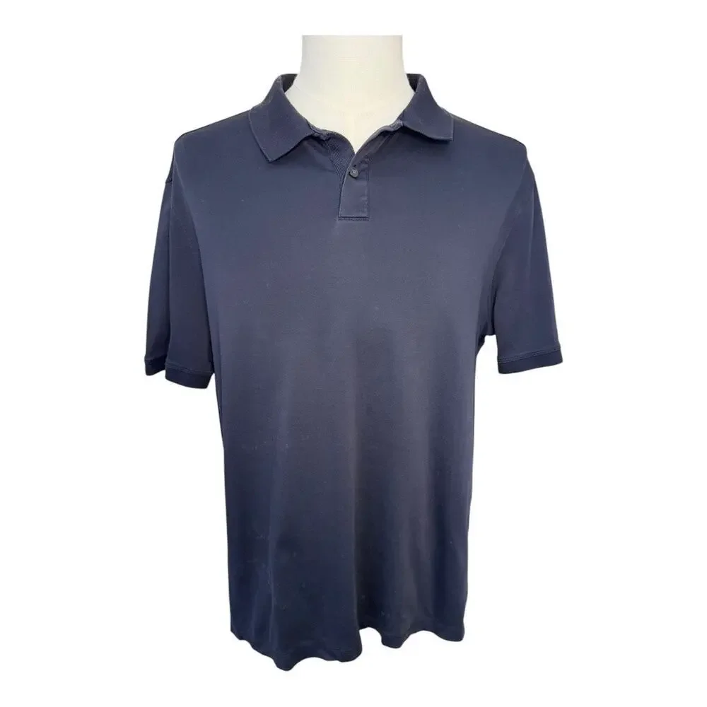 Banana Republic Men's Big & Tall Luxe‎ Touch Polo Shirt Blue Size Large