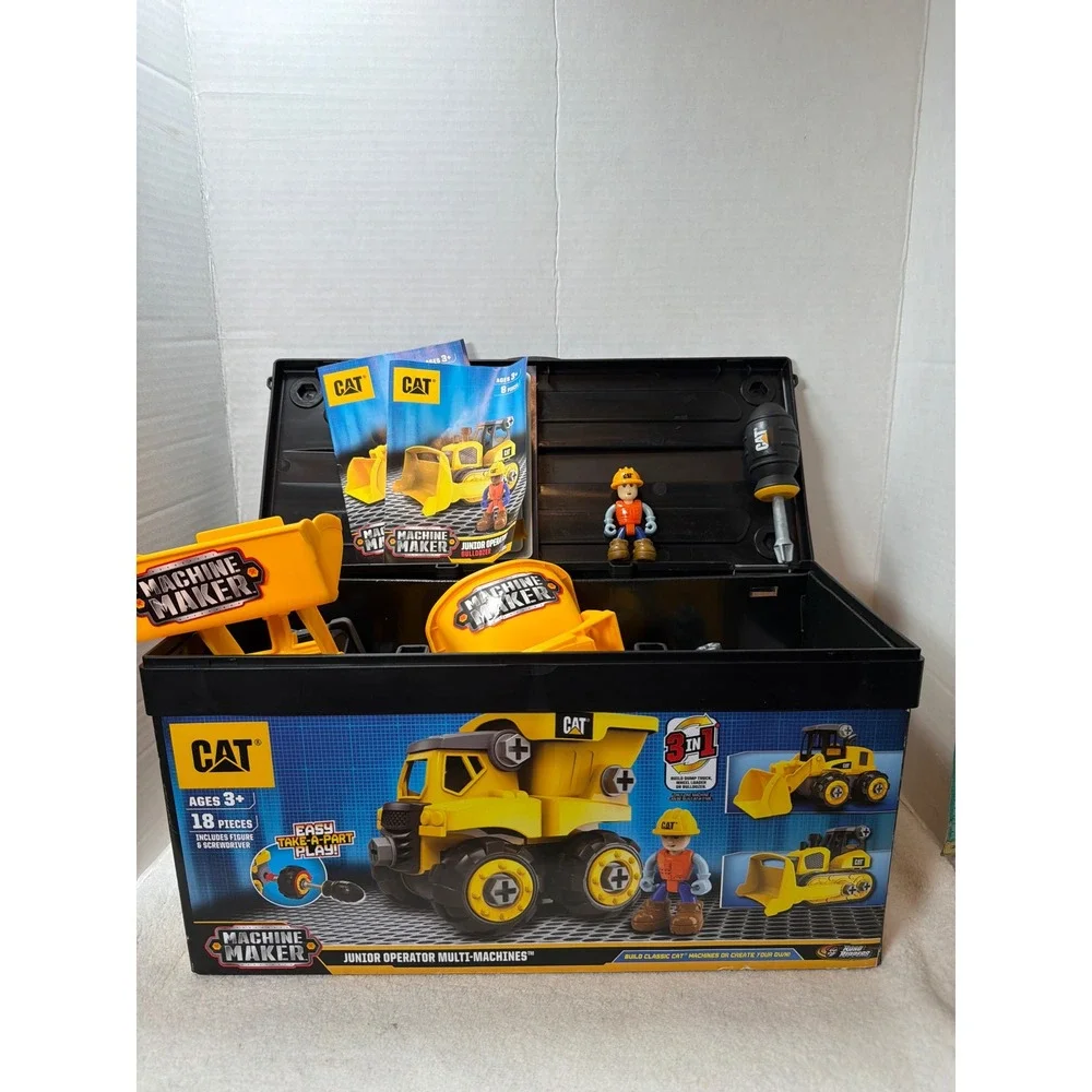 CAT Machine Maker Junior Operator Multi-Machines Kids 3-in-1 Toy Set w Orig Box