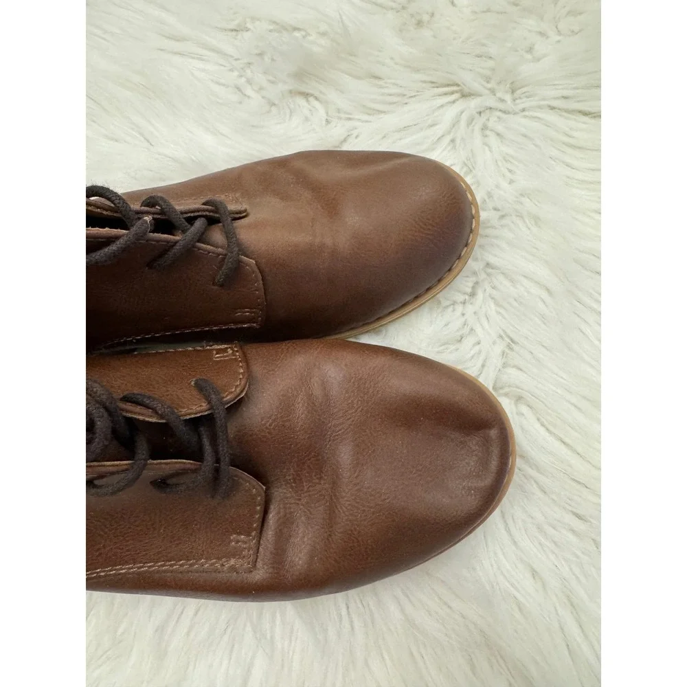 Boys‎ cat and Jack brown leather dress shoes size 5Y