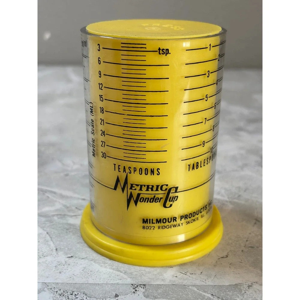 Vintage‎ Metric Wonder Cup Adjustable Measuring Cup Milmour Products One Cup