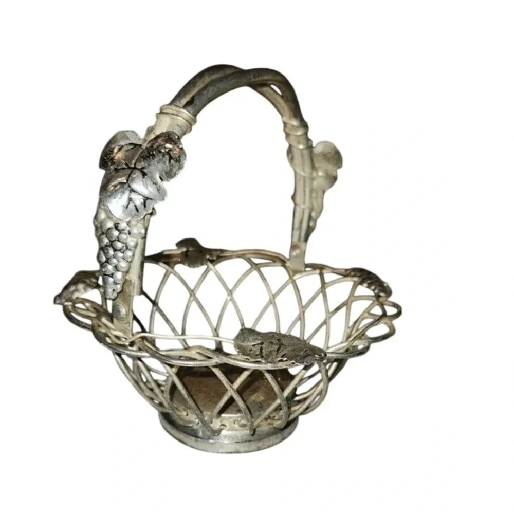 Godinger Silver Art Grape Vine Basket‎ Bowl Candy Dish Decor Vintage
