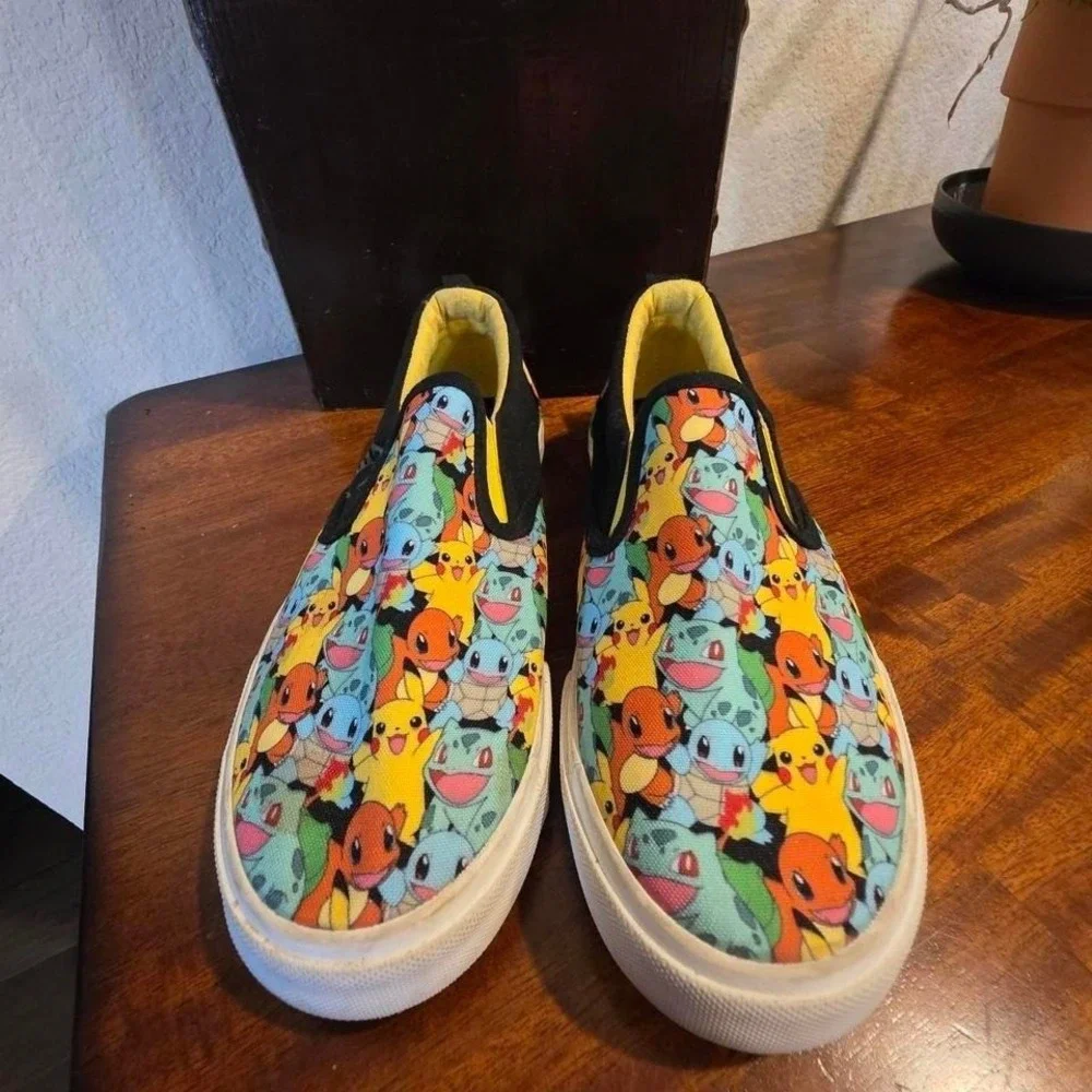 Pokemon multicoloured slip on trainers shoe size 4