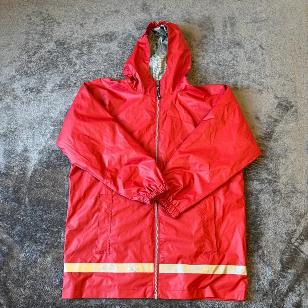 Charles River Apparel 8099 Red New Englander Rain Jacket Youth XL 18/20 Hooded