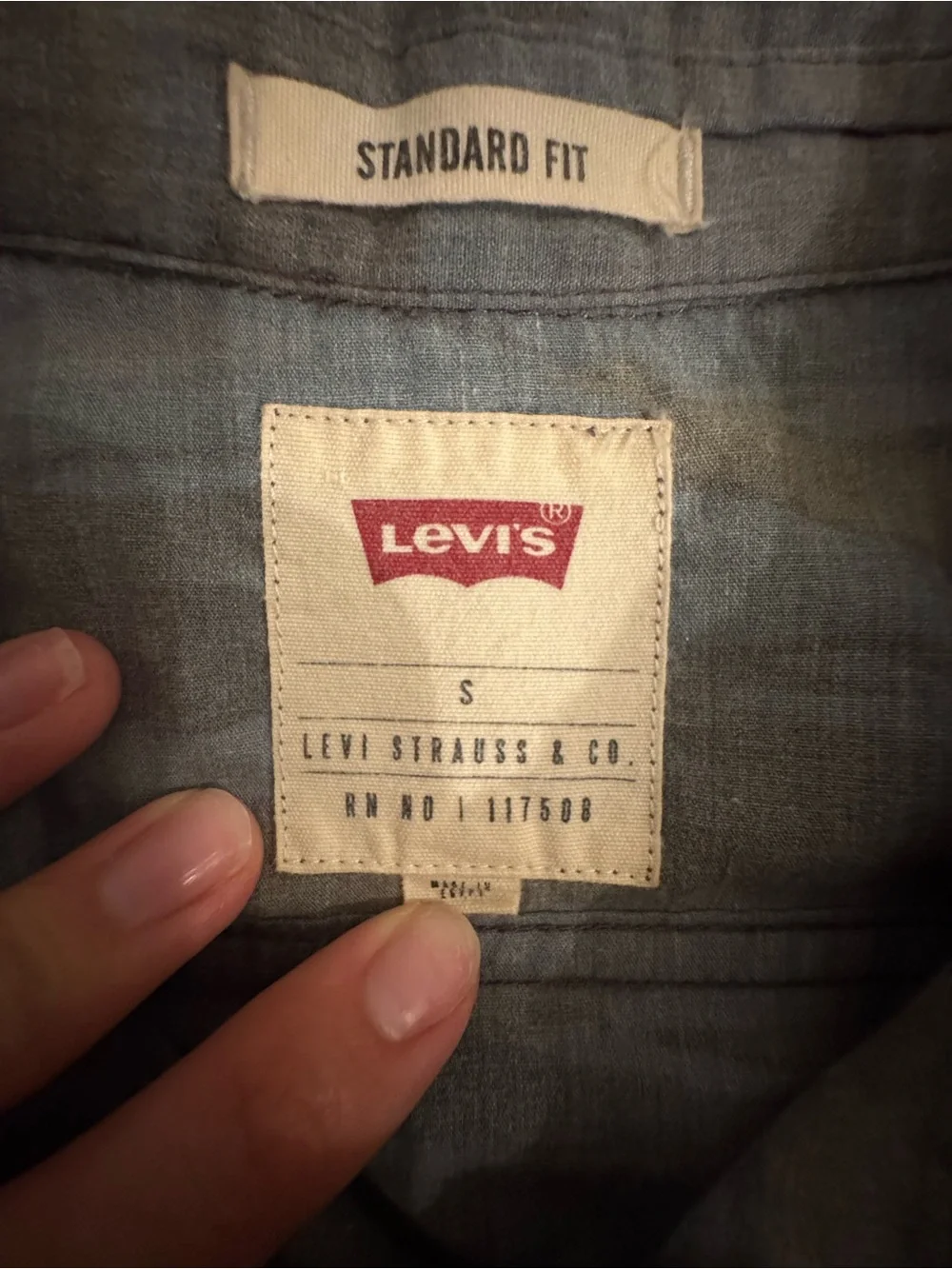 Levi's Gray Blue Casual Button-Down Shirt