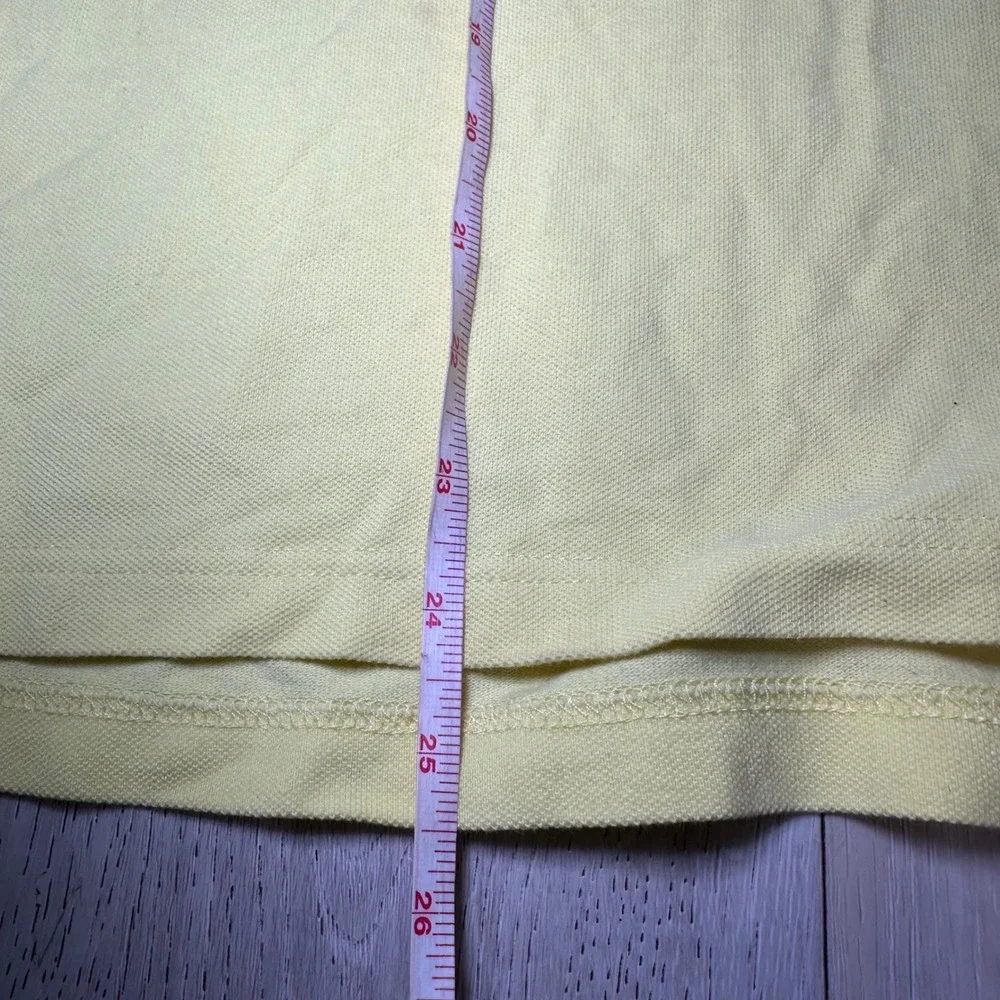 Polo Ralph Lauren men's big pony 3 yellow golf collar‎ shirt large preppy y2k
