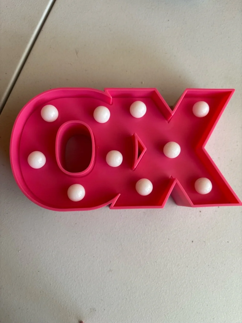 Target Pink XO Marquee Sign with White Bulbs