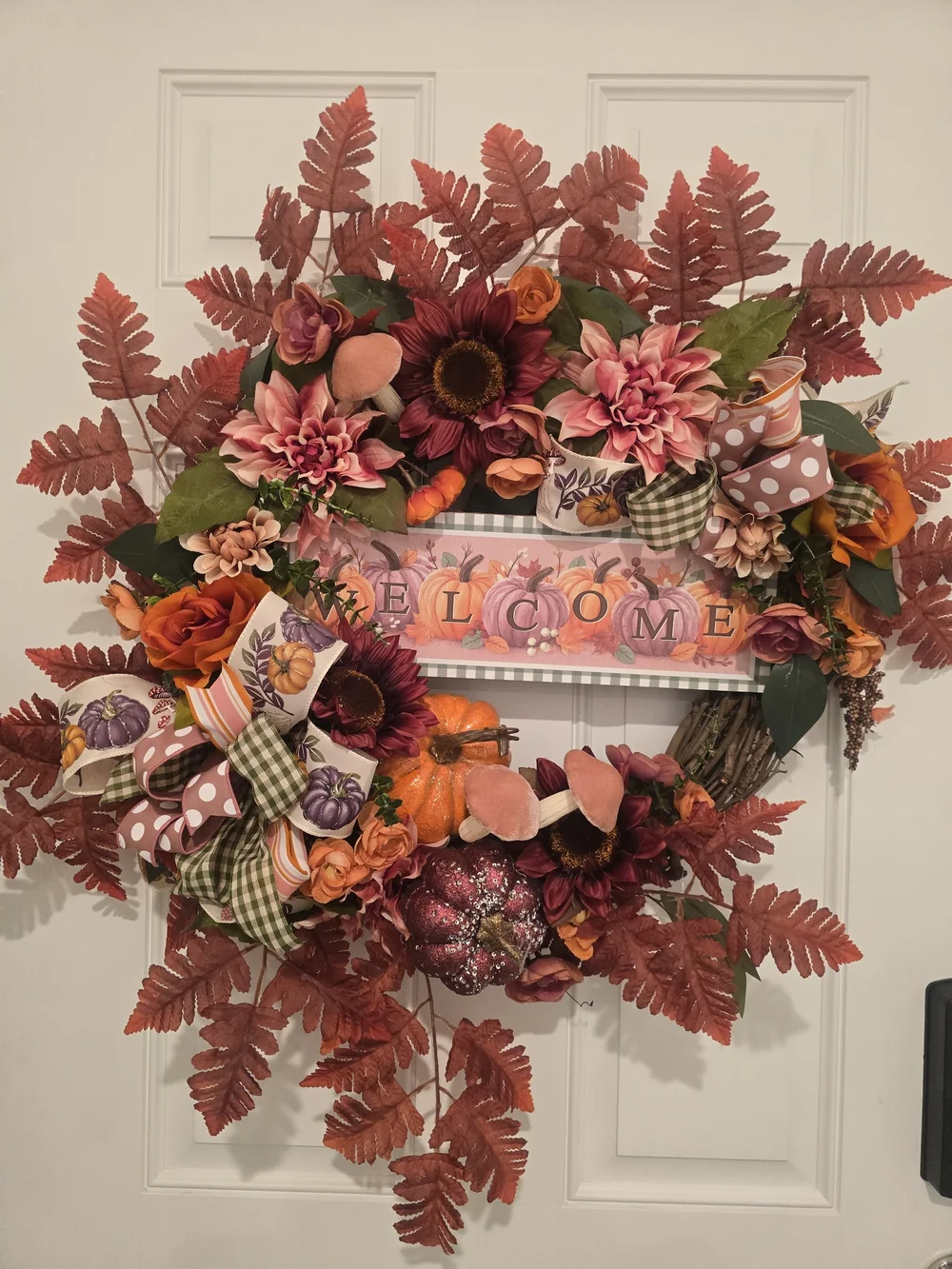 Autumn Floral Welcome Wreath - Orange & Rust Fall
