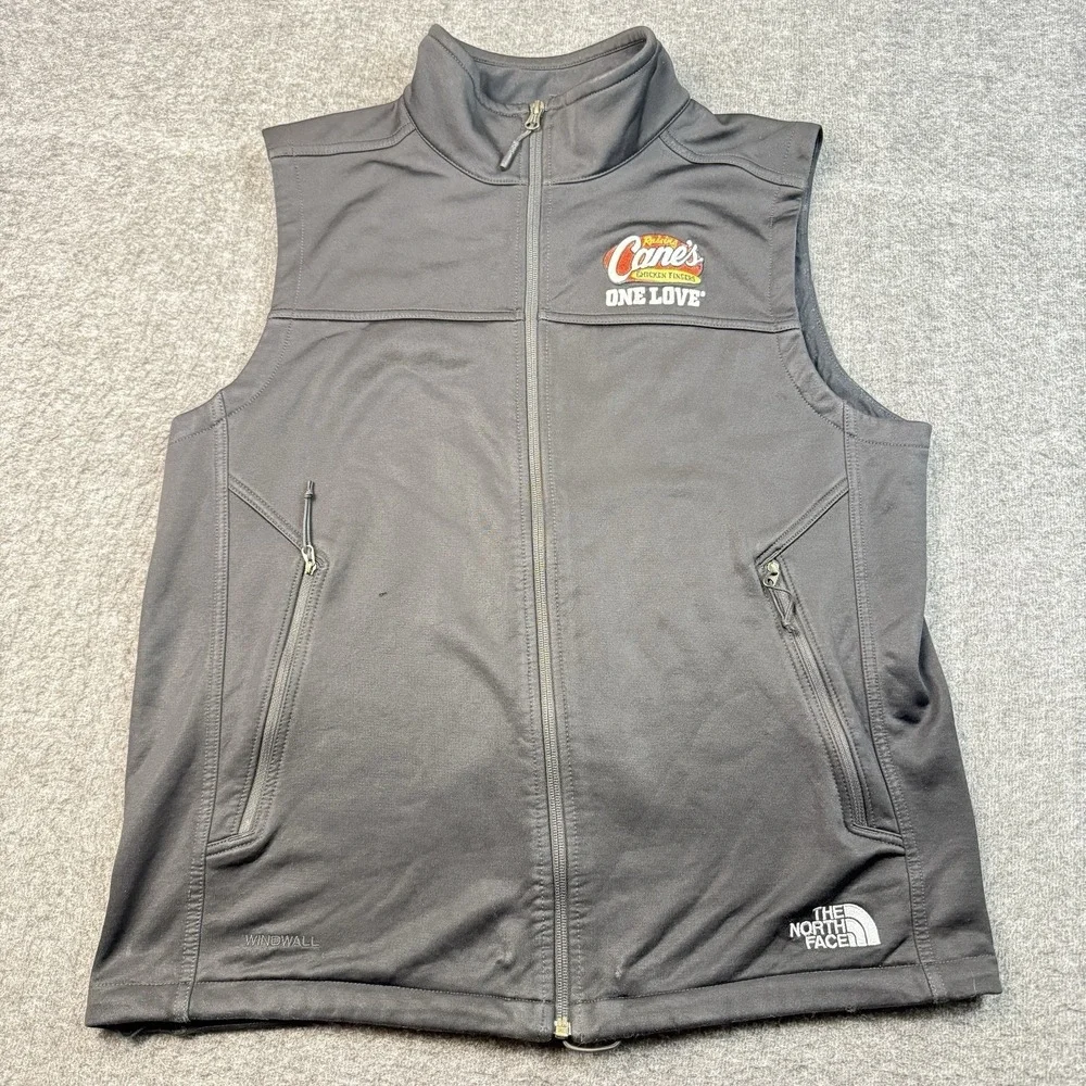 Raising Canes The North Face Vest Mens Large Black WindWall Zip Employee Uniform