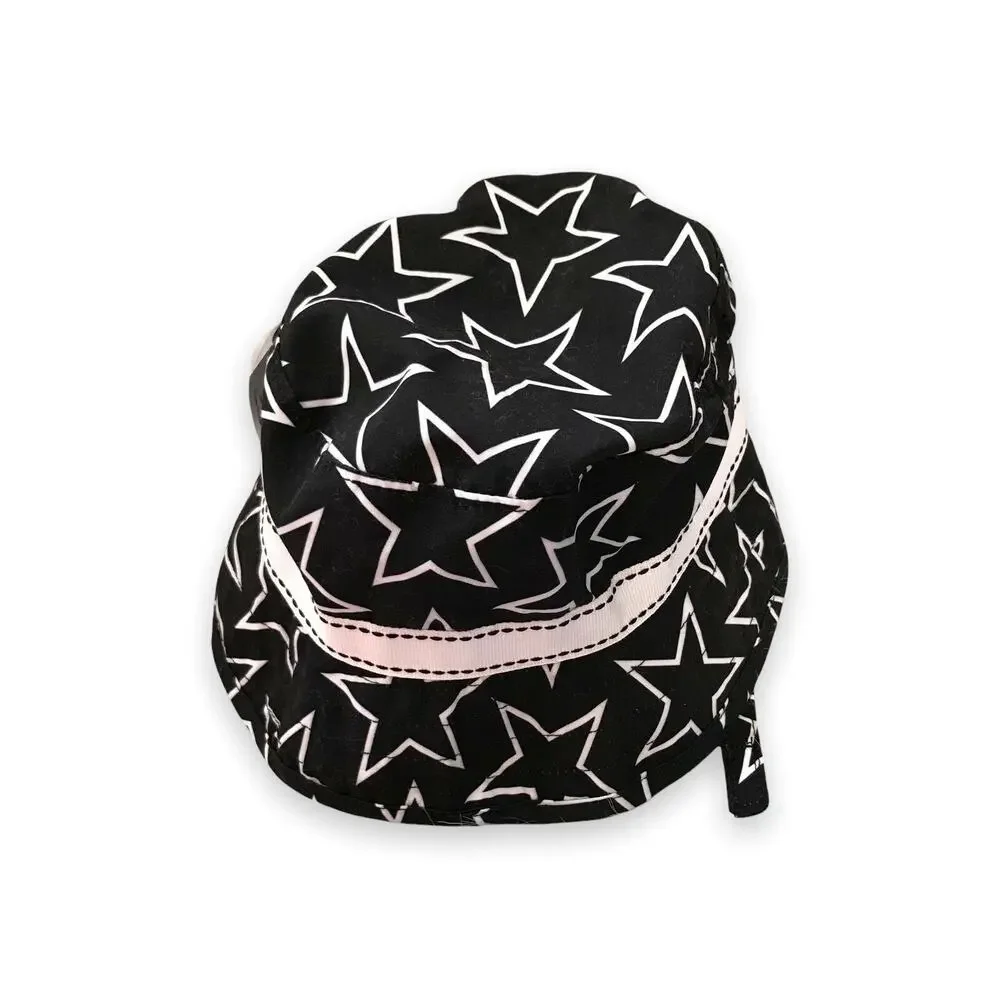 Old Navy Girls Boys Swim Hat Size 6-12‎ Months Black White Stars Bucket NEW
