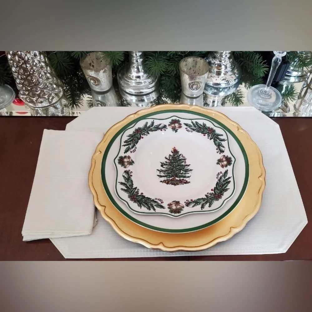 NWT Set of 4 Bardwil Linens Ivory Placemats and Napkins Table Linens