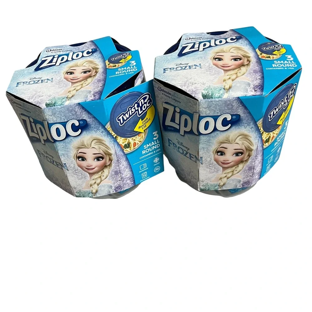 Ziploc Twist N Loc Frozen Food Storage Containers 3 Small Round 2 Sets NEW