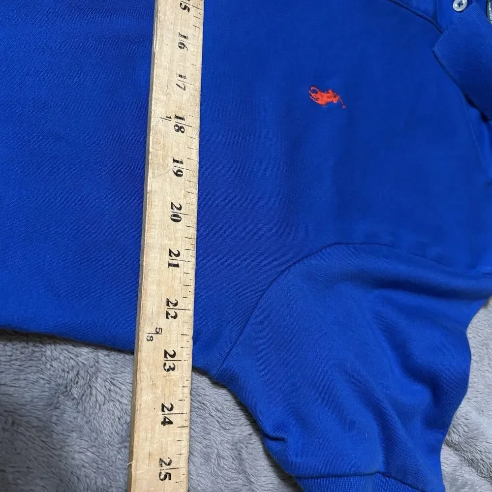 Polo Ralph Lauren Mens Shirt Short Sleeve Polo Blue Preppy Custom Fit XL