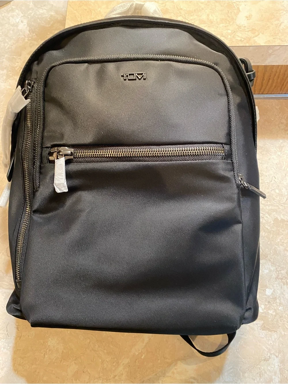 Tumi Black Men's Backpack with Front Zip Pocket