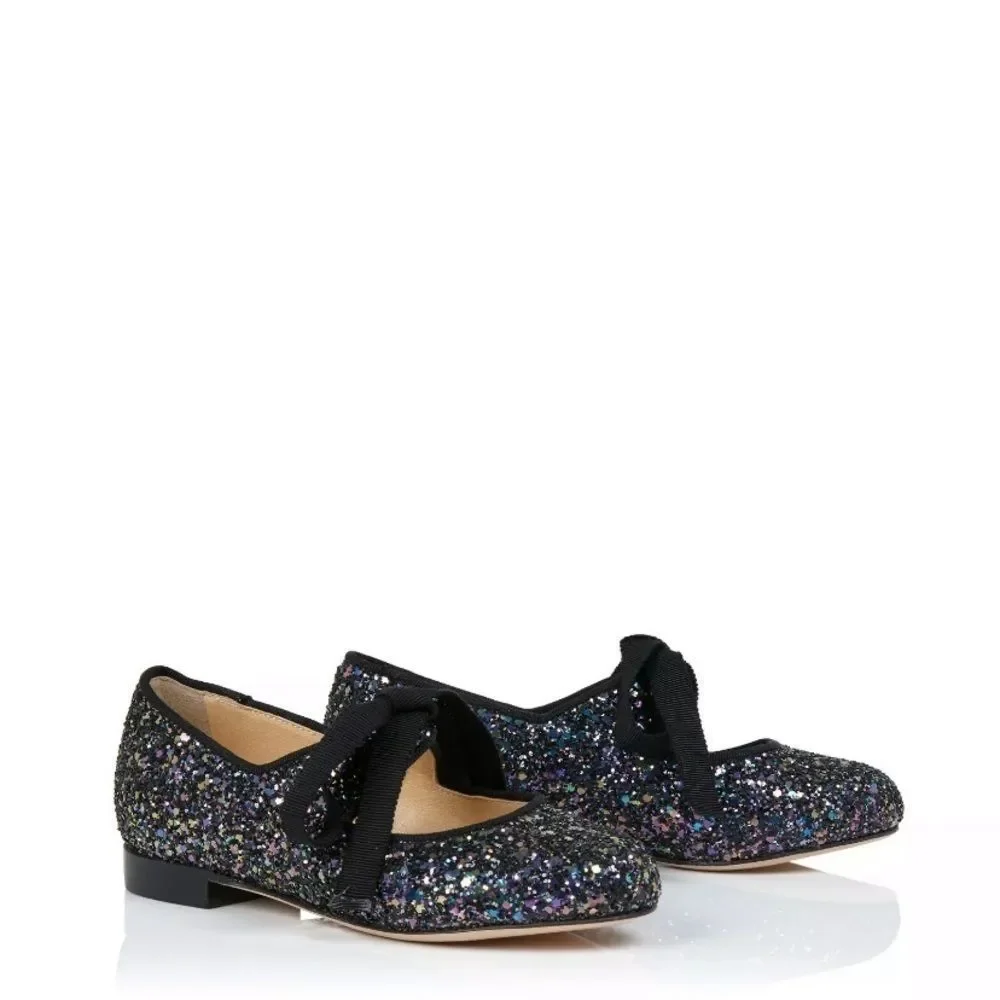 Charlotte Olympia Incy Olivia Blue Glitter flats