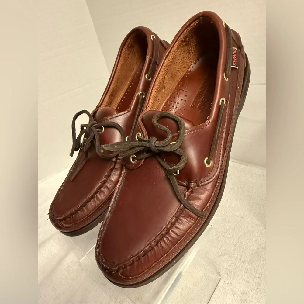Sebago Docksides Leather Boat Shoes Men’s 9 M Brown Classic Loafers NWOT