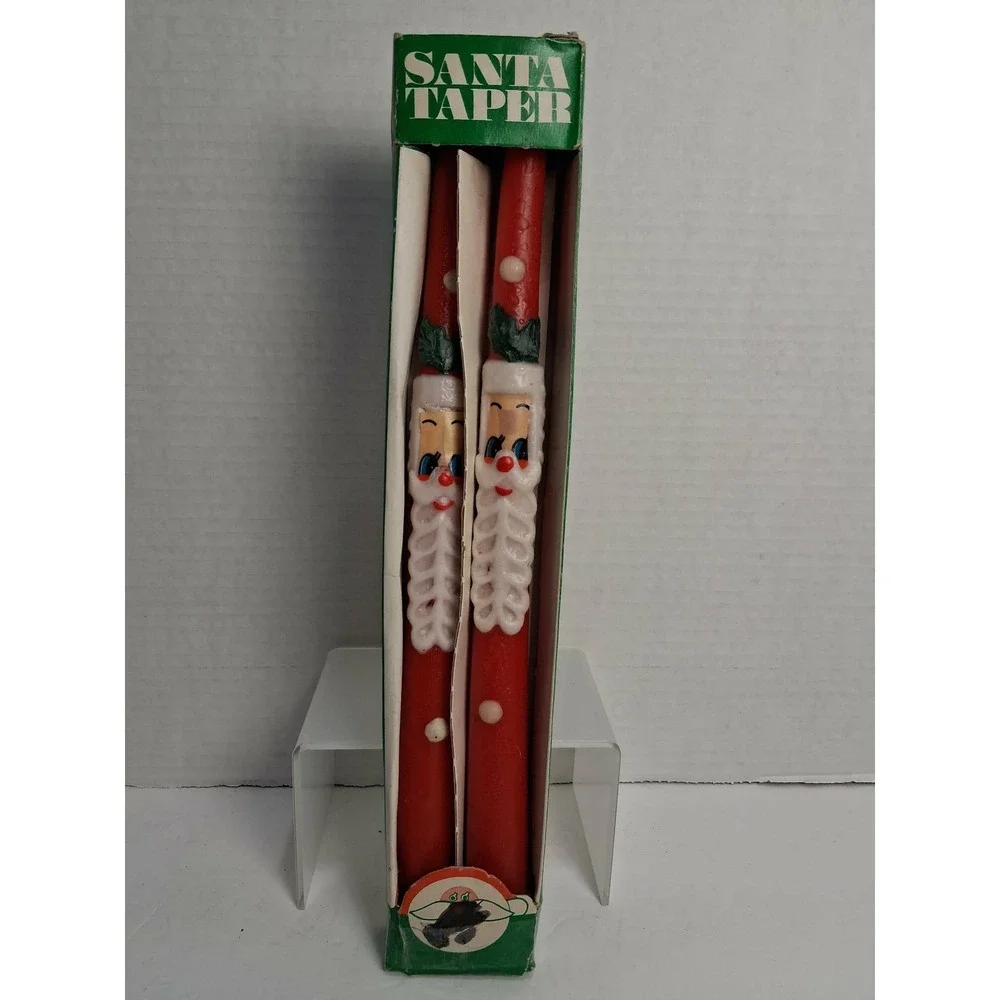 Santa Taper Candles‎ Pair Red Christmas Holiday Decor Robert Alan Candle 12 in
