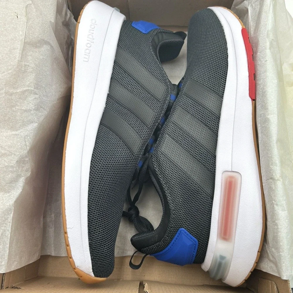 Adidas Racer TR23 Cloudform Mens Running Shoes‎ Size 9 Gray/Black Lace Up IG7328