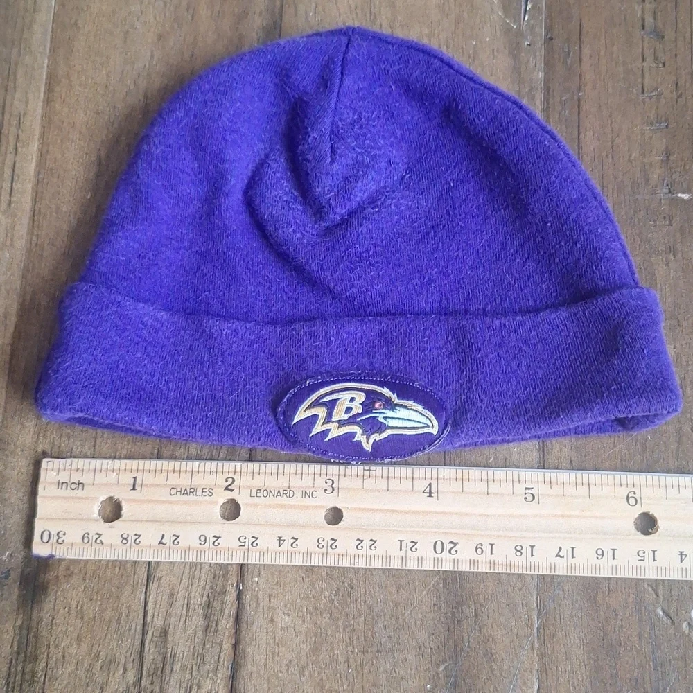 NFL Ravens Purple Baby Beanie with Team Logo