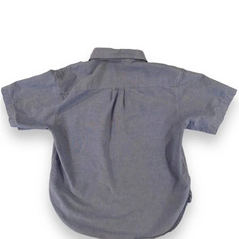 Gap Youth Boys Blue Short Sleeve Button Down Shirt | Size Medium (7/8)