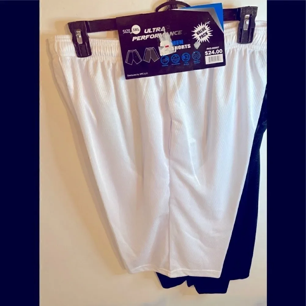 💥Ultra Performance 2 Men Value Pack Athletic Works Dazzle Shorts Size: 3XL🎁
