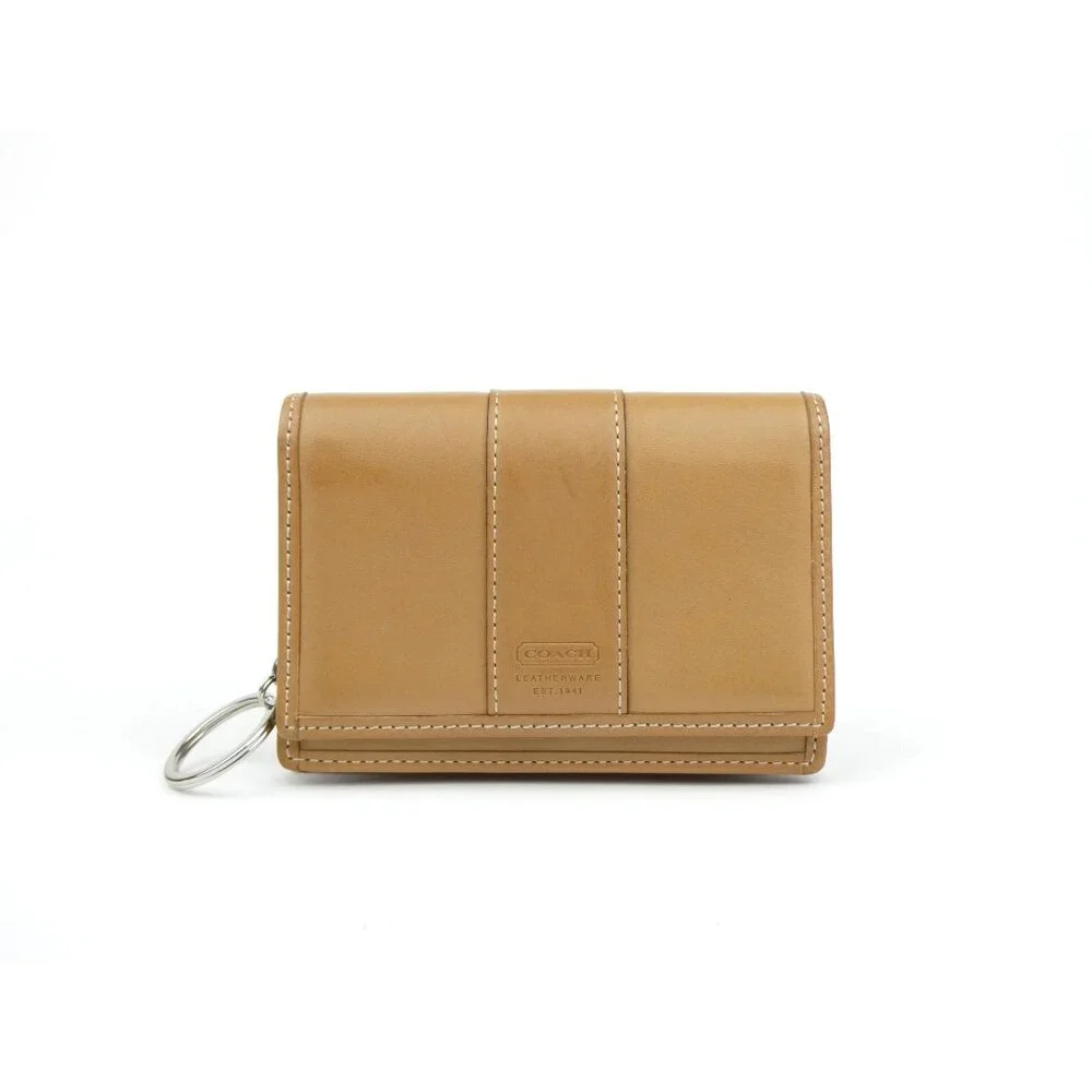 Coach‎ Tan Leather Key Holder Wallet