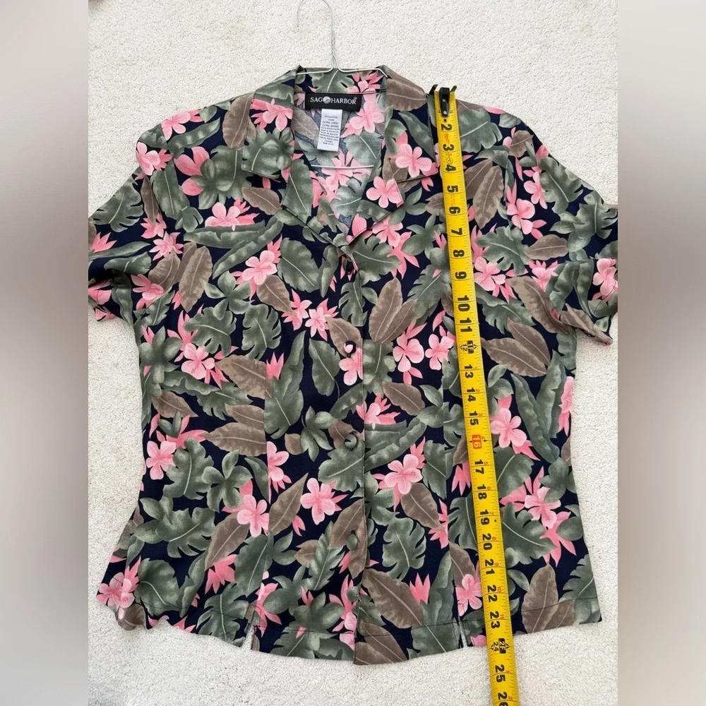 Sag Harbor Matching Two-piece Set Floral 100% Rayon XL